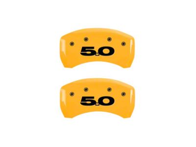 MGP Brake Caliper Covers with 5.0 Logo; Yellow; Rear Only (11-14 Mustang GT)