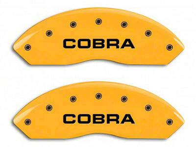 MGP Yellow Caliper Covers with Cobra Logo; Front and Rear (94-04 Mustang Cobra)
