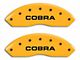 MGP Brake Caliper Covers with Cobra Logo; Yellow; Front and Rear (94-04 Mustang Cobra)