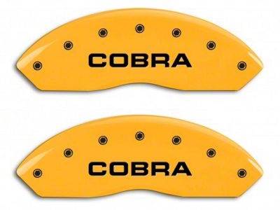 MGP Brake Caliper Covers with Cobra Snake Logo; Yellow; Front and Rear (94-04 Mustang Cobra)