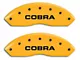 MGP Brake Caliper Covers with Cobra Snake Logo; Yellow; Front and Rear (94-04 Mustang Cobra)