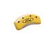 MGP Brake Caliper Covers with Ford Oval Logo; Yellow; Front and Rear (10-14 Mustang GT w/o Performance Pack, V6)