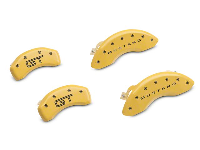 MGP Brake Caliper Covers with GT Logo; Yellow; Front and Rear (05-09 Mustang GT)