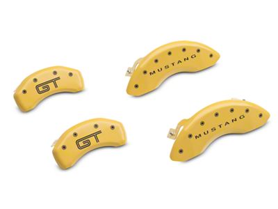 MGP Yellow Caliper Covers with GT Logo; Front and Rear (05-09 Mustang GT)
