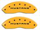 MGP Brake Caliper Covers with GT Logo; Yellow; Front and Rear (10-14 Mustang GT w/o Performance Pack)