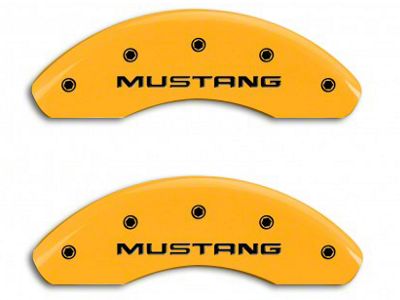 MGP Brake Caliper Covers with GT Logo; Yellow; Front and Rear (94-98 Mustang GT)