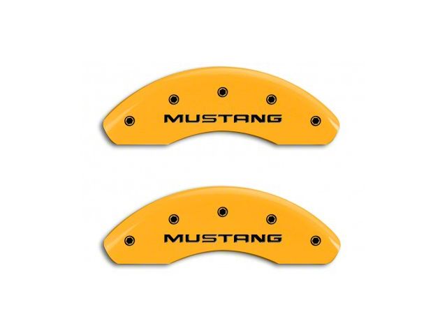 MGP Brake Caliper Covers with GT Logo; Yellow; Front and Rear (94-98 Mustang GT)
