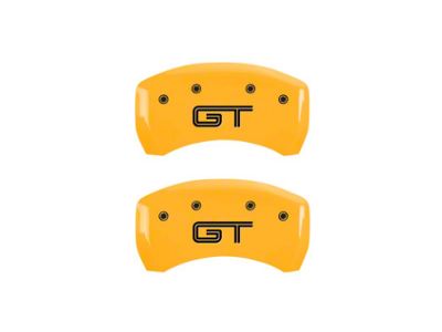 MGP Brake Caliper Covers with GT Logo; Yellow; Rear Only (05-14 Mustang GT)