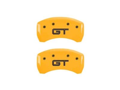 MGP Yellow Caliper Covers with GT Logo; Rear Only (05-14 Mustang GT)
