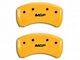 MGP Brake Caliper Covers with MGP Logo; Yellow; Front and Rear (10-14 Mustang GT w/o Performance Pack, V6)