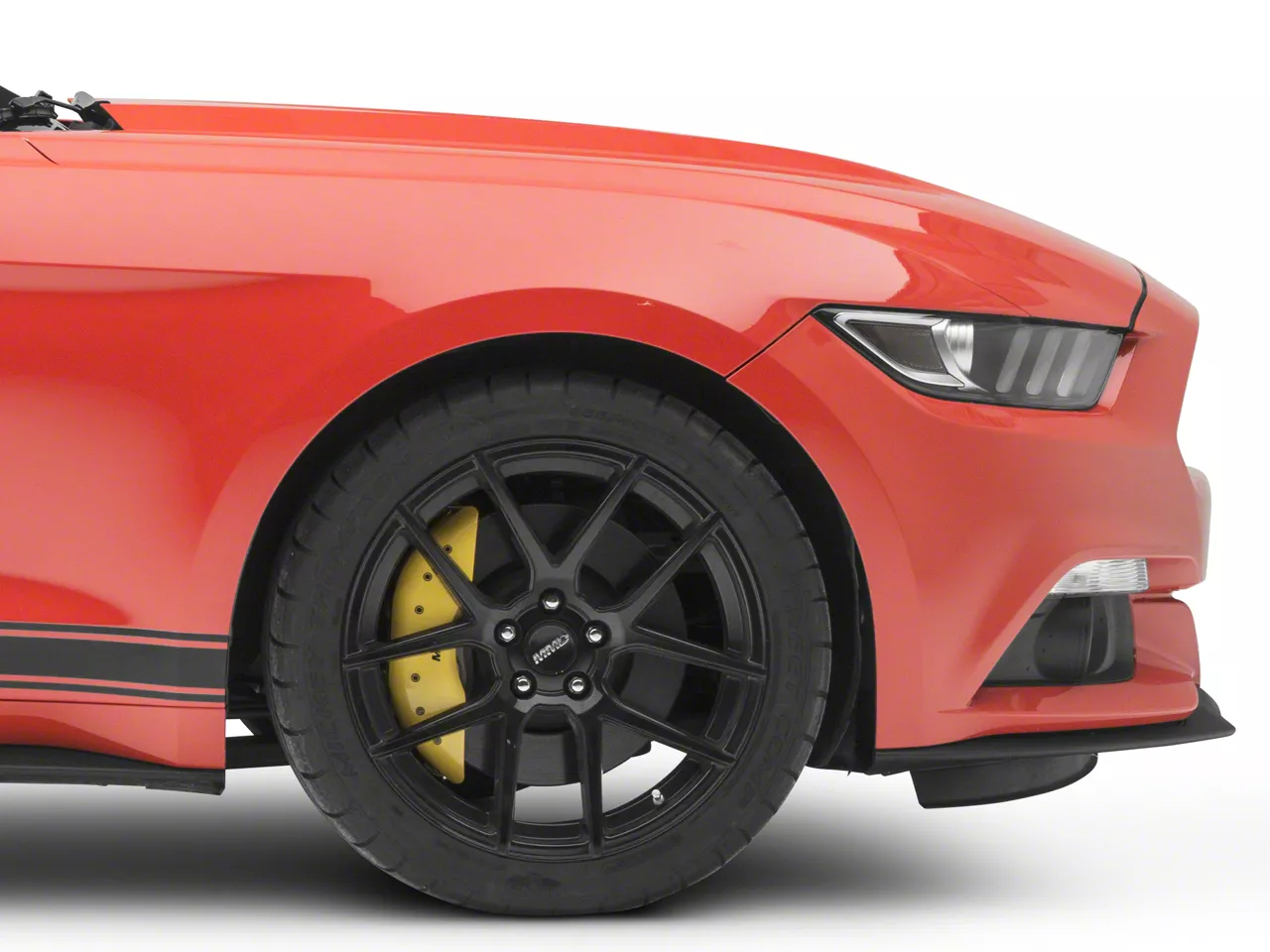 MGP Mustang Yellow Caliper Covers with MGP Logo; Front and Rear