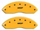 MGP Brake Caliper Covers with MGP Logo; Yellow; Front and Rear (15-23 Mustang EcoBoost w/o Performance Pack, V6)