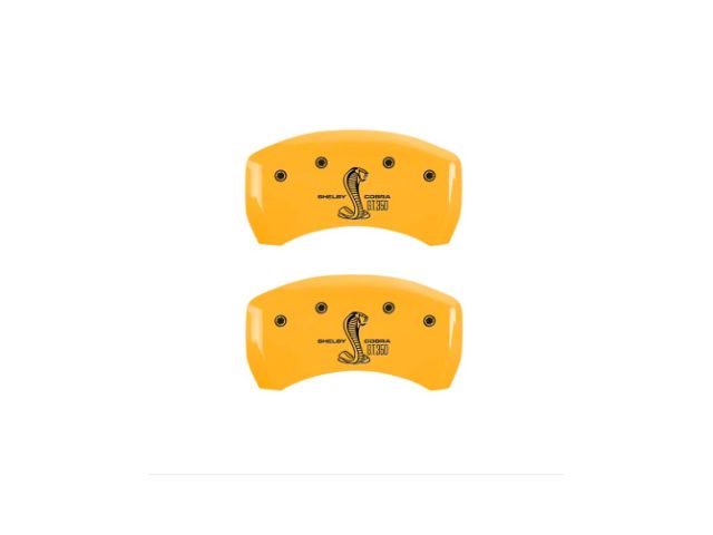 MGP Brake Caliper Covers with Shelby GT350 Logo; Yellow; Rear Only (05-14 Mustang)