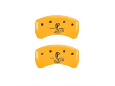 MGP Brake Caliper Covers with Shelby GT350 Logo; Yellow; Rear Only (05-14 Mustang)