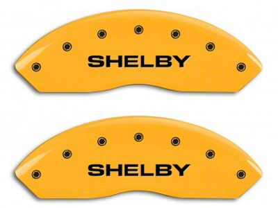 MGP Brake Caliper Covers with Shelby Snake Logo; Yellow; Front and Rear (94-04 Mustang Cobra)