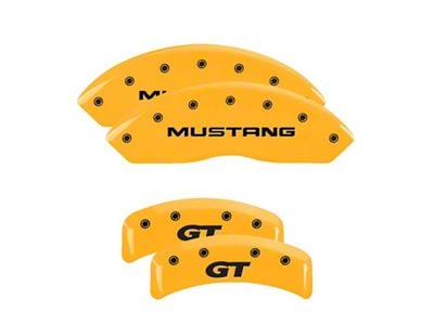 MGP Brake Caliper Covers with SN95 GT Logo; Yellow; Front and Rear (99-04 Mustang GT, V6)