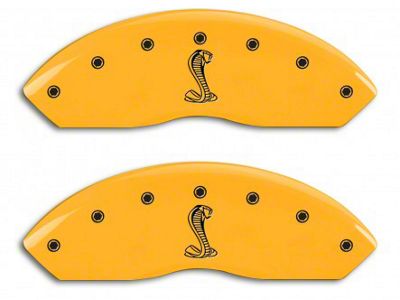 MGP Yellow Caliper Covers with Tiffany Snake Logo; Front and Rear (94-04 Mustang Cobra)