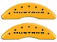 MGP Brake Caliper Covers with Tri-Bar Pony Logo; Yellow; Front and Rear (15-23 Mustang EcoBoost w/ Performance Pack)