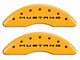 MGP Brake Caliper Covers with Tri-Bar Pony Logo; Yellow; Front and Rear (15-23 Mustang GT w/ Performance Pack)