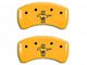 MGP Brake Caliper Covers with Tri-Bar Pony Logo; Yellow; Rear Only (05-14 Mustang GT)