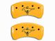 MGP Brake Caliper Covers with Tri-Bar Pony Logo; Yellow; Rear Only (15-23 Mustang GT)
