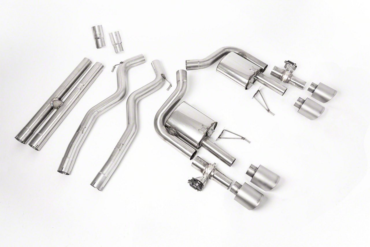 Milltek Active Valve Cat-Back Exhaust System with H-Pipe and Brushed Titanium Tips (21-24 Mustang Dark Horse, Mach 1)