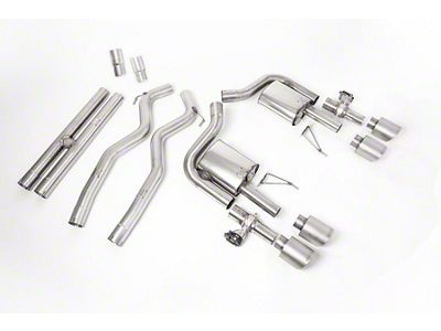 Milltek Active Valve Cat-Back Exhaust System with H-Pipe and Brushed Titanium Tips (21-24 Mustang Dark Horse, Mach 1)