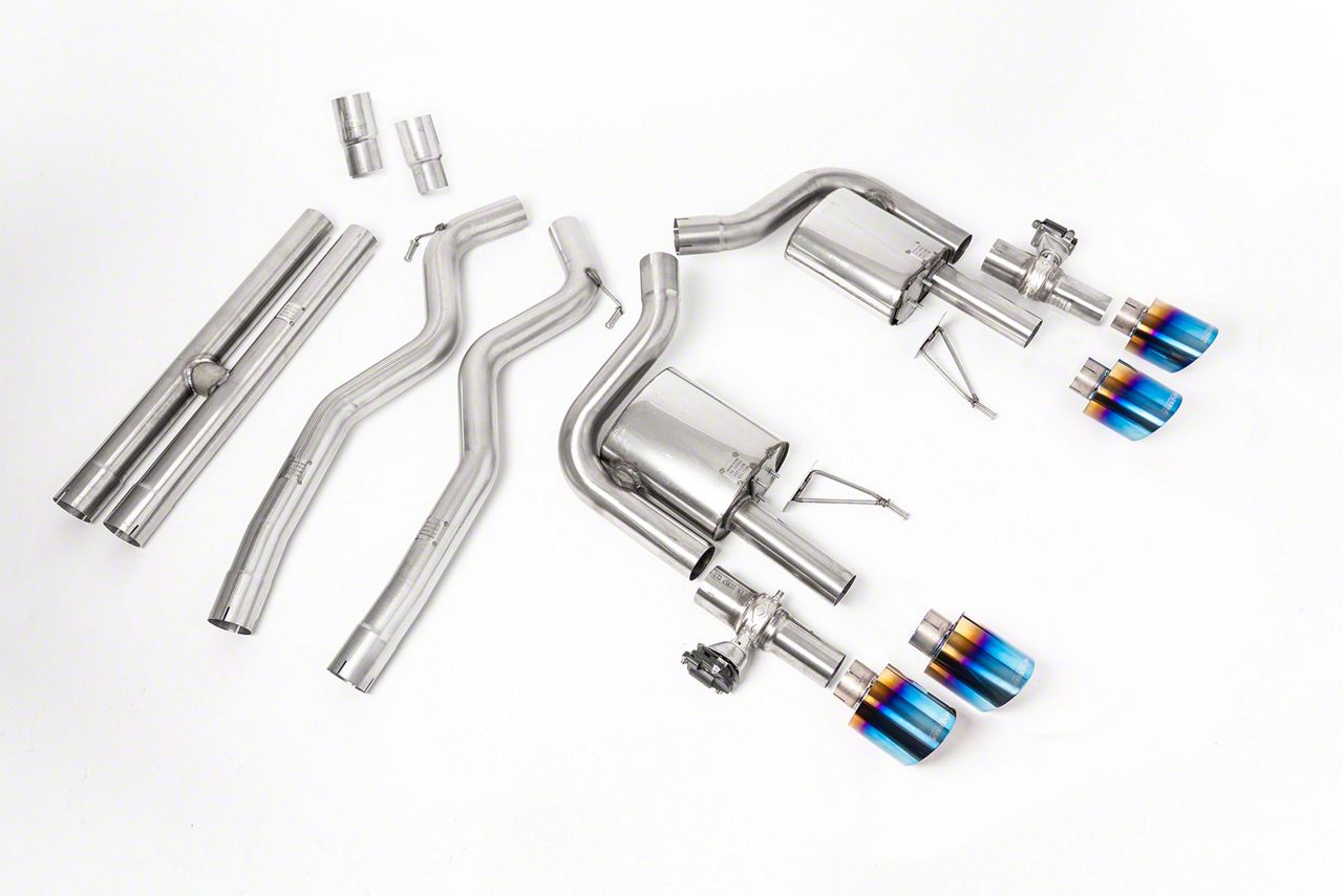 Milltek Active Valve Cat-Back Exhaust System with H-Pipe and Burnt Titanium Tips (21-24 Mustang Dark Horse, Mach 1)