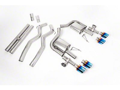 Milltek Active Valve Cat-Back Exhaust System with H-Pipe and Burnt Titanium Tips (21-25 Mustang Dark Horse, Mach 1)
