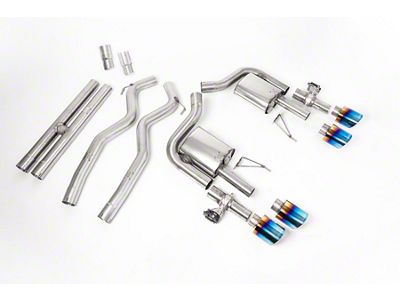 Milltek Active Valve Cat-Back Exhaust System with H-Pipe and Burnt Titanium Tips (21-24 Mustang Dark Horse, Mach 1)