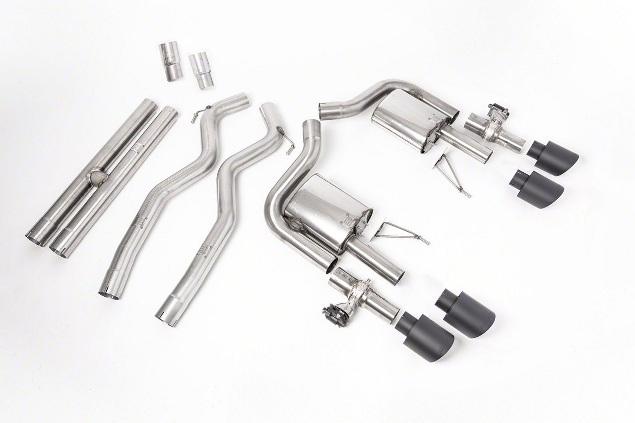 Milltek Active Valve Cat-Back Exhaust System with H-Pipe and Cerakote Black Tips (21-24 Mustang Dark Horse, Mach 1)