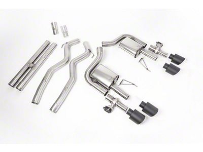 Milltek Active Valve Cat-Back Exhaust System with H-Pipe and Cerakote Black Tips (21-25 Mustang Dark Horse, Mach 1)