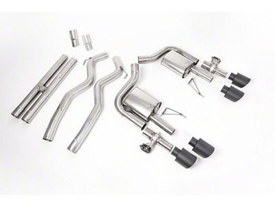 Milltek Active Valve Cat-Back Exhaust System with H-Pipe and Cerakote Black Tips (21-24 Mustang Dark Horse, Mach 1)