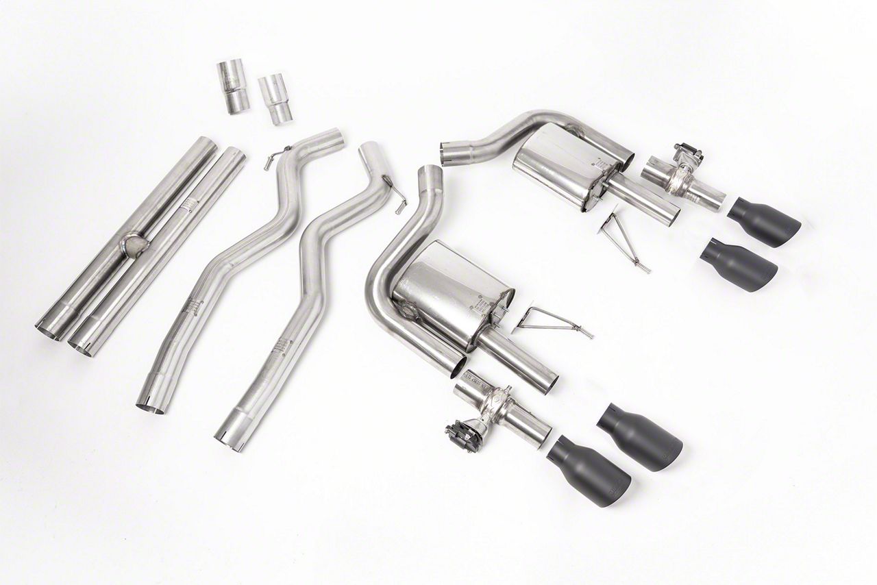 Milltek Active Valve Cat-Back Exhaust System with H-Pipe and Cerakote Black Tips (2024 Mustang GT Fastback w/ Active Exhaust)
