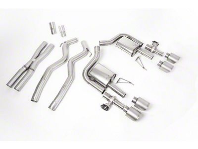 Milltek Active Valve Cat-Back Exhaust System with X-Pipe and Brushed Titanium Tips (21-25 Mustang Dark Horse, Mach 1)