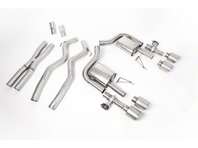 Milltek Active Valve Cat-Back Exhaust System with X-Pipe and Brushed Titanium Tips (21-24 Mustang Dark Horse, Mach 1)