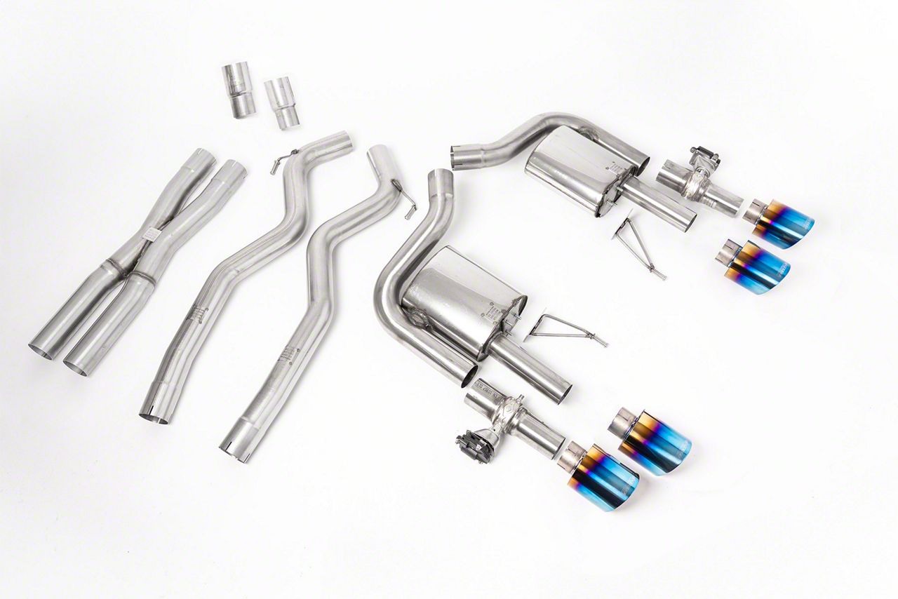 Milltek Active Valve Cat-Back Exhaust System with X-Pipe and Burnt Titanium Tips (21-24 Mustang Dark Horse, Mach 1)