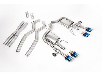 Milltek Active Valve Cat-Back Exhaust System with X-Pipe and Burnt Titanium Tips (21-25 Mustang Dark Horse, Mach 1)