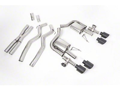 Milltek Active Valve Cat-Back Exhaust System with X-Pipe and Cerakote Black Tips (21-24 Mustang Dark Horse, Mach 1)