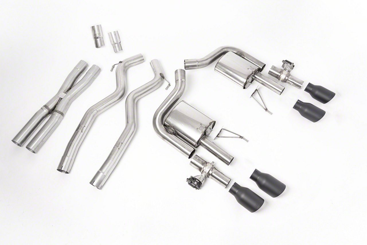 Milltek Active Valve Cat-Back Exhaust System with X-Pipe and Cerakote Black Tips (2024 Mustang GT Fastback w/ Active Exhaust)