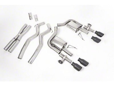 Milltek Active Valve Cat-Back Exhaust System with X-Pipe and Cerakote Black Tips (2024 Mustang GT Fastback w/ Active Exhaust)