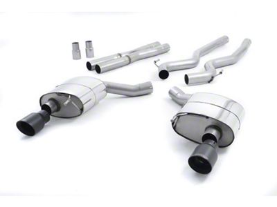 Milltek Dual Outlet Non-Resonated Cat-Back Exhaust System with Cerakote Black Tips (15-17 Mustang GT Fastback)