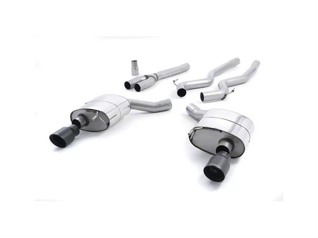 Milltek Dual Outlet Non-Resonated Cat-Back Exhaust System with Cerakote Black Tips (15-23 EcoBoost Mustang Fastback w/o Active Exhaust)