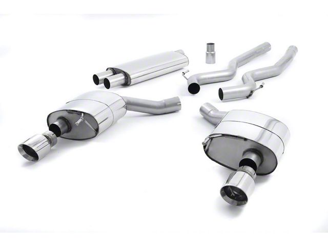 Milltek Dual Outlet Resonated Cat-Back Exhaust System with Burnt Titanium Tips (15-23 EcoBoost Mustang Fastback w/o Active Exhaust)