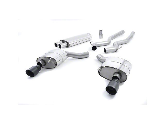 Milltek Dual Outlet Resonated Cat-Back Exhaust System with Cerakote Black Tips (15-23 EcoBoost Mustang Fastback w/o Active Exhaust)
