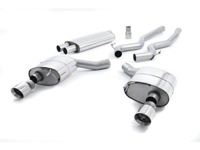 Milltek Dual Outlet Resonated Cat-Back Exhaust System with Polished Tips (15-23 EcoBoost Mustang Fastback w/o Active Exhaust)