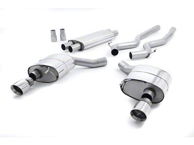 Milltek Dual Outlet Resonated Quieter Cat-Back Exhaust System with Polished Tips (15-23 EcoBoost Mustang Fastback w/o Active Exhaust)