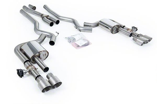 Milltek Quad Outlet Non-Resonated Cat-Back Exhaust System with Brushed Titanium Tips (2024 Mustang EcoBoost Fastback w/ Active Exhaust)