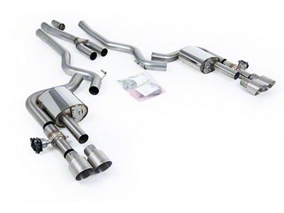 Milltek Quad Outlet Non-Resonated Cat-Back Exhaust System with Brushed Titanium Tips (2024 Mustang EcoBoost Fastback w/ Active Exhaust)