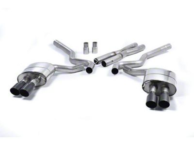 Milltek Quad Outlet Non-Resonated Cat-Back Exhaust System with Cerakote Black Tips (15-17 Mustang GT Premium Fastback)